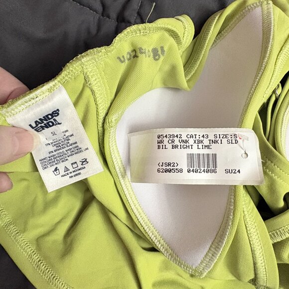 Lands' End V-Neck Plunge X Back Tankini Top - Size: Small Long - NWT - Picture 5 of 11